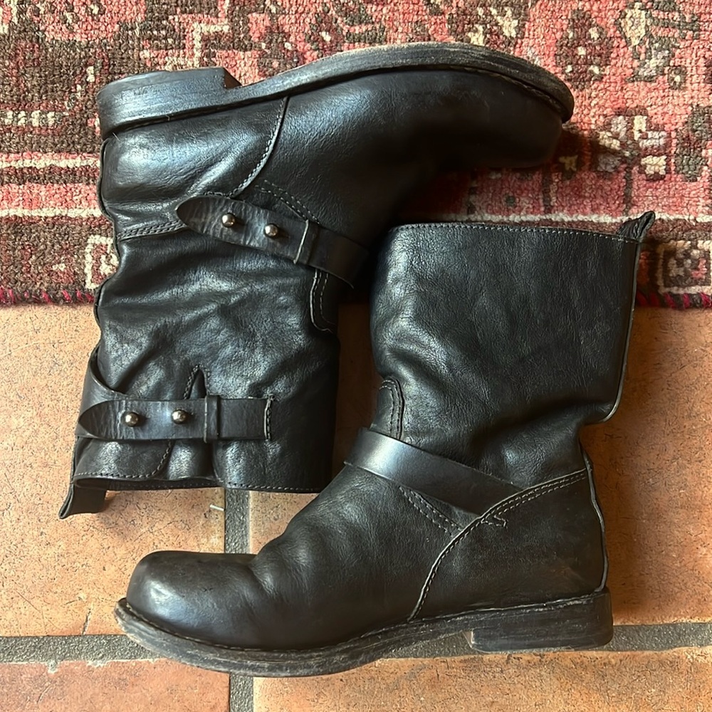 Rag and bone leather moto boots